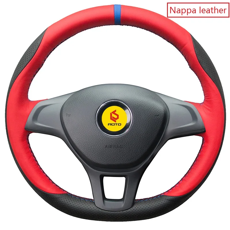 Оплетка на руль для Volkswagen VW Golf 7 Mk7 Новинка Polo без оригинальной кожи - Название цвета: Nappa leather
