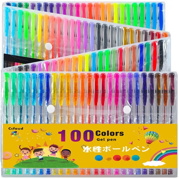 100 colors gel pen 9/48/100 Цвета гелевая ручка набросок рисунок комплект Цвет ручки для детей школьные принадлежности офисные металлических пастельных неоновый блеск гелевых ручек - Цвет: 100 colors gel pen