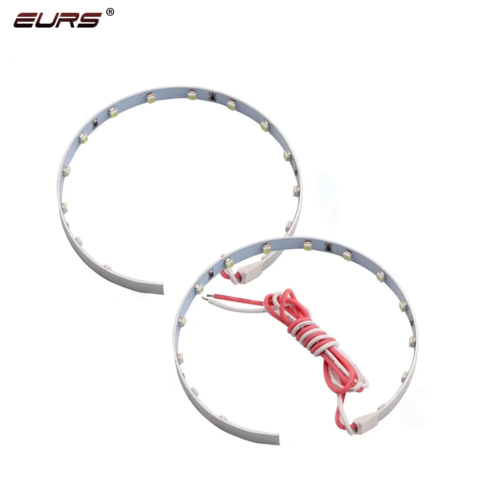 EURS 2pcs Super Bright LED Multi-color 360 Degree 15 SMD Demon LED Halo Rings Kit Devil Eye For All Car Projector Headlight