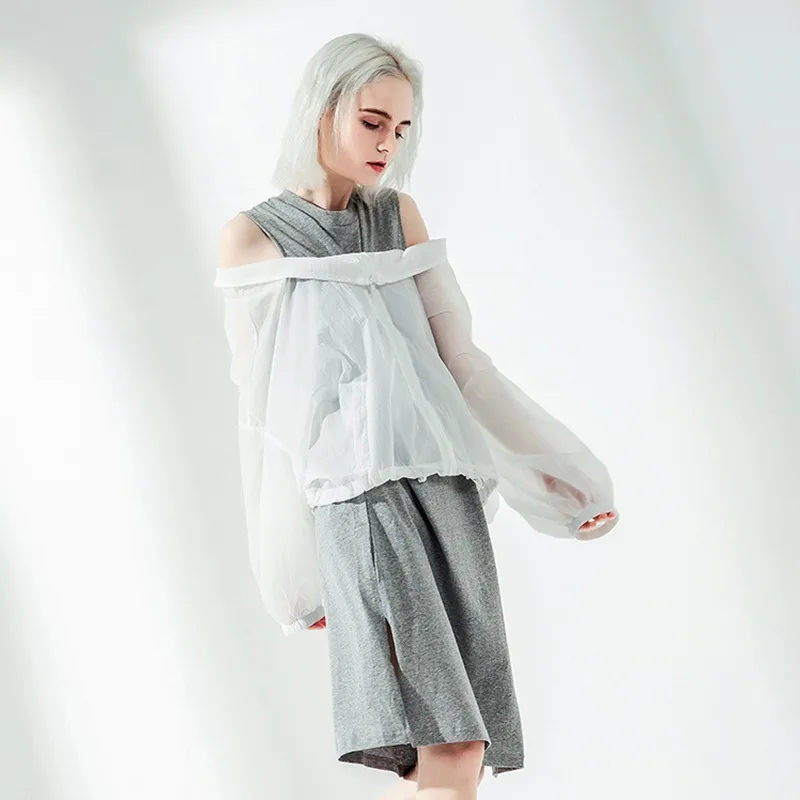 Платье TWOTWINSTYLE летнее с о вырезом и длинным рукавом|Женские платья| |