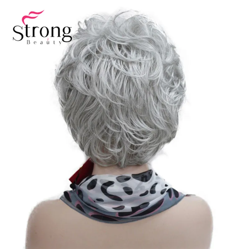StrongBeauty короткие мягкие взъерошенные кудри парик Рыжий, темно-коричневый полный синтетические парики для женщин