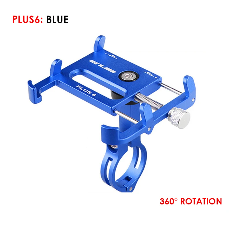 Plus-6 Blue ARVIN Алюминиевый держатель для телефона для мотоцикла, велосипеда, для iPhone, Регулируемый универсальный держатель для велосипеда, мобильного телефона, gps, крепление на руль, зажим, подставка - Цвет: Plus-6 Blue