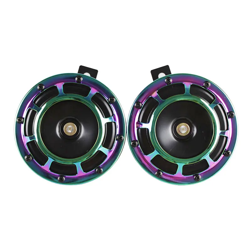 Neo chrome 110дб супер громкий алюминиевый компактный электрический звуковой сигнал для мотоцикла и автомобиля красный orang черный 12 В RS-BOV014 - Цвет: Neo chrome