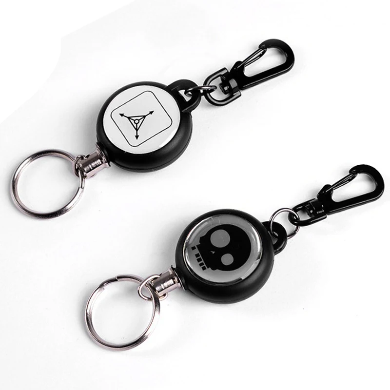 High Strength Steel Wire Practical Badge Spreader Carabiner Retractable Pull Reel Strap Belt Clip Key Chain Camping Travel Kits | Спорт и