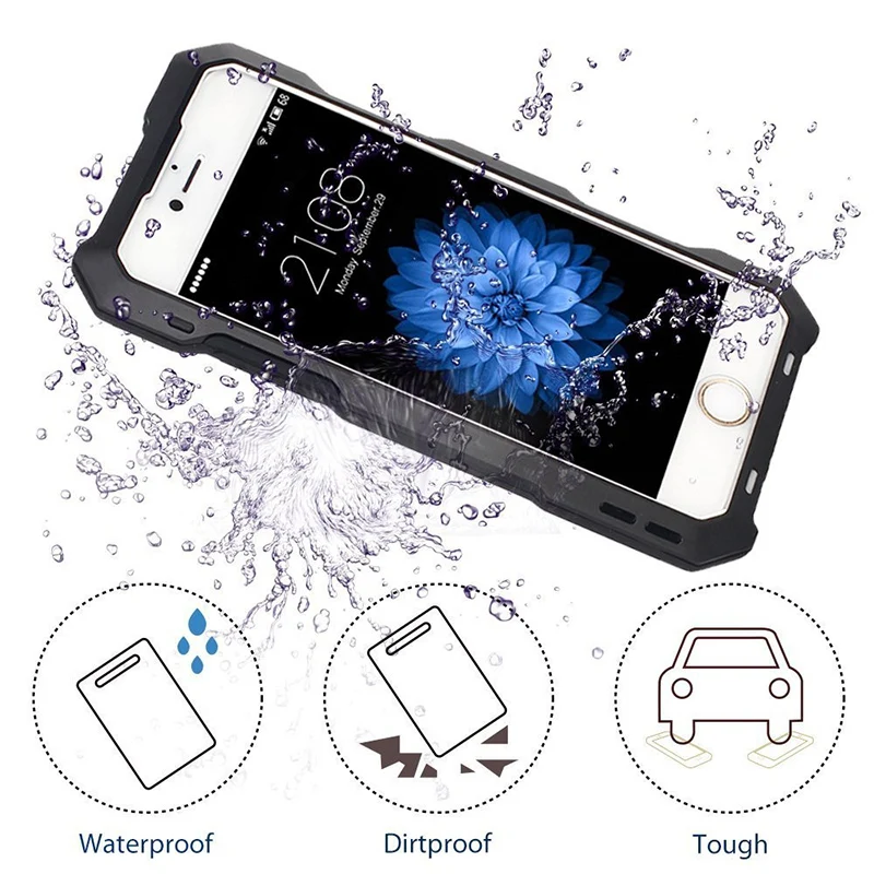 Luxury armor Metal Aluminum Waterproof phone Case for iPhone XR X 6 6S 7 8 Plus XS Shockproof Dustproof Camera Heavy Duty Cover |