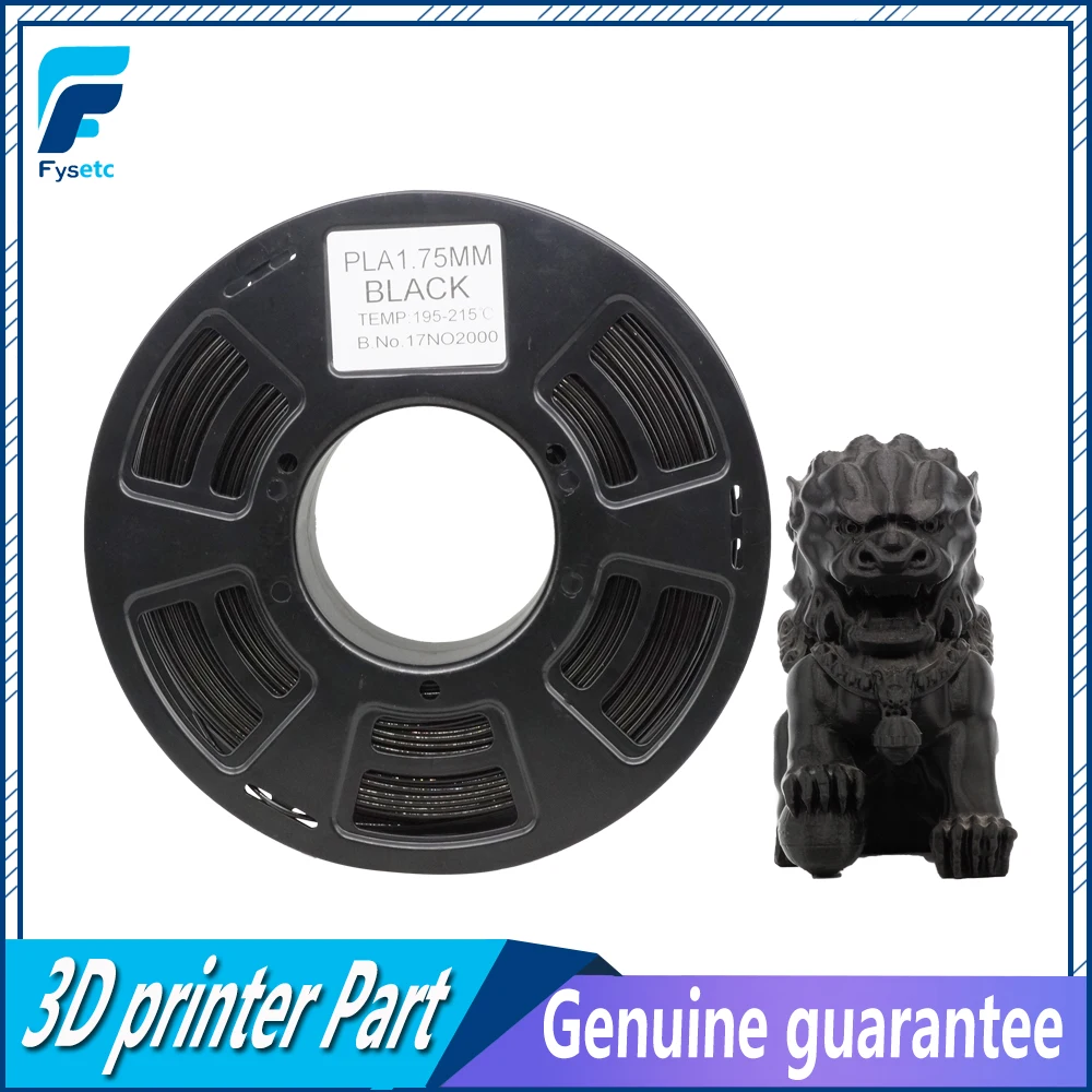 

High Quality Black Color PLA Filament 1.75mm 1kg / 2.2lbs Printing Materials For 3D Printer Plastic Wanhao