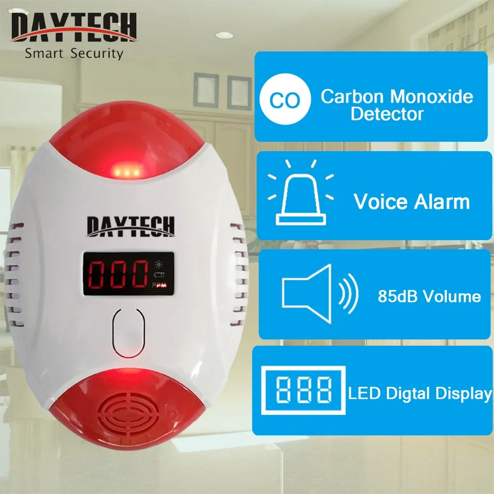 DAYTECH беспроводной детектор угарного газа сигнализации CO газовый датчик