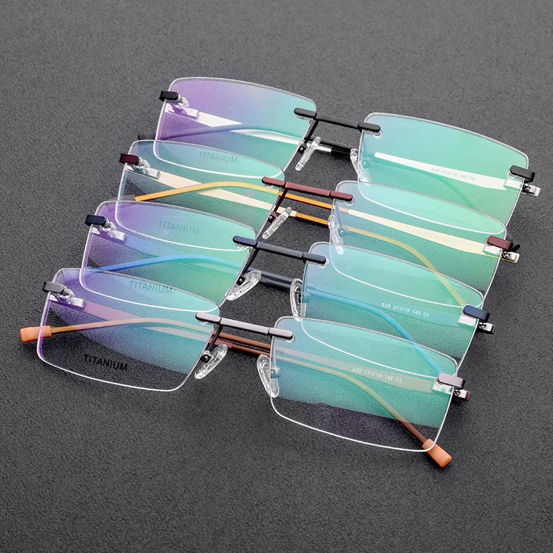 Оптические очки без оправы из титана мужские и женские ультралегкие квадратные