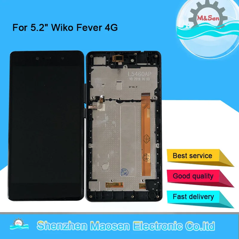 Оригинальный ЖК экран M &amp Sen 5 2 &quotдля Wiko Fever 4G + сенсорный с дигитайзером и рамкой
