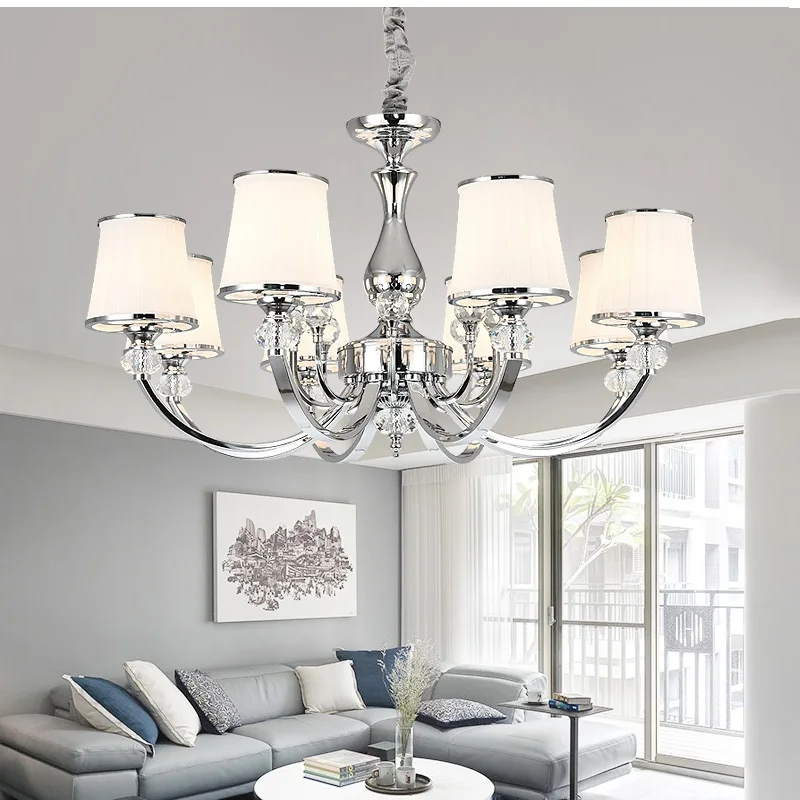 Купи Chrome Modern Chandelier Lights For Living Room Bedroom Led Lighting Fixture Crystal Lamp E14 Led Lighting за 2,352 рублей в магазине AliExpress