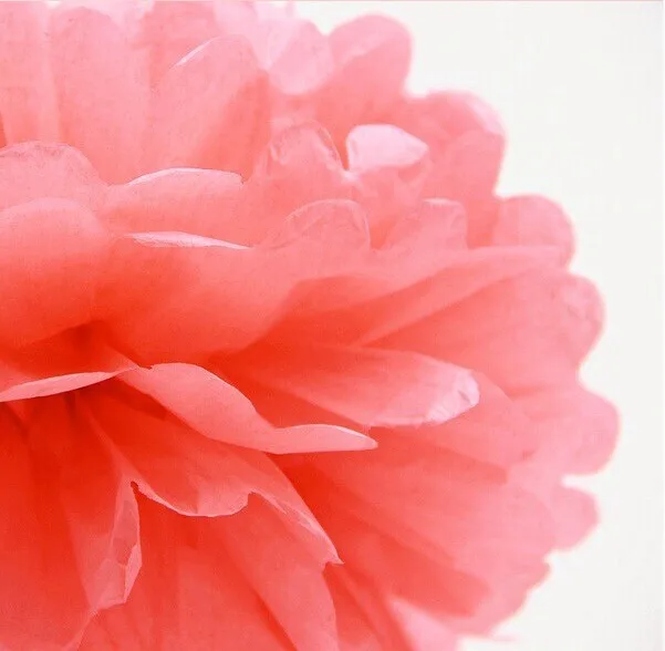 9pcs 15cm/20cm/25cm Red Coral Colors Mixed Size Tissue Paper Pom Poms Wedding Birthday Party Event Decoration Hanging Flowers | Дом и сад