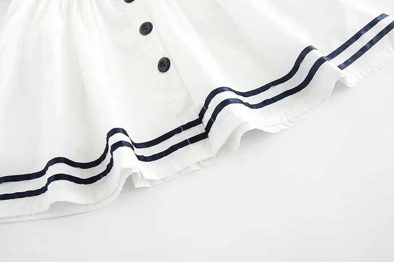 Новое летнее платье белое милое на крестины с бантом и воротником для девочек