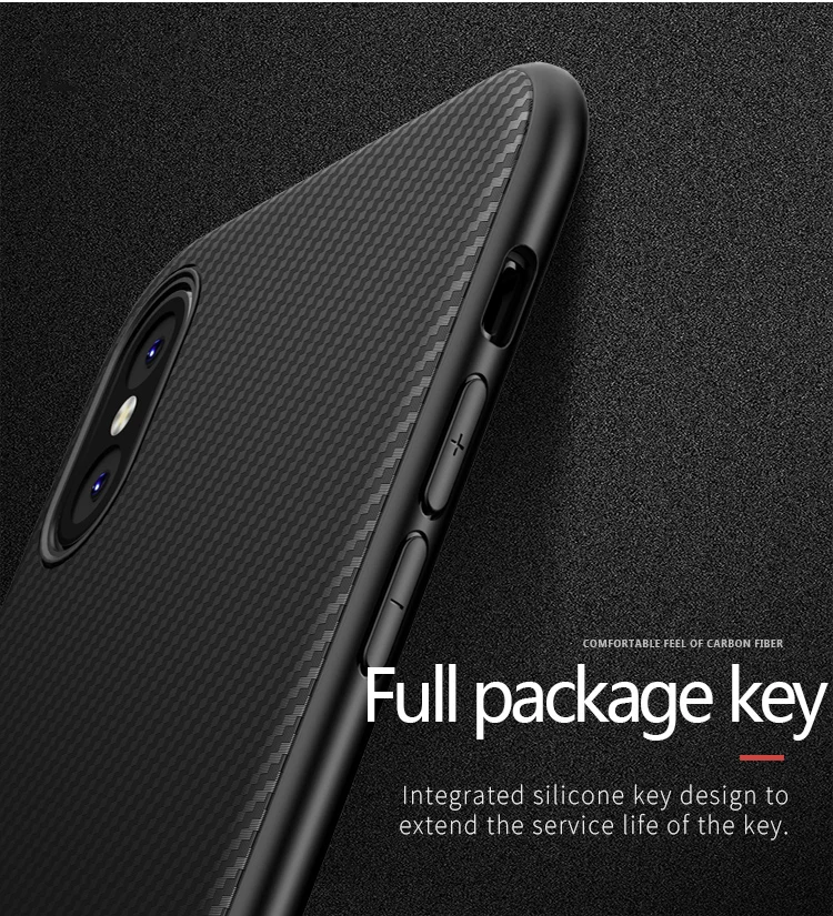 Для iPhone X XS XR Чехол ipaky Ультратонкий чехол для Max из углеродного волокна Мягкий
