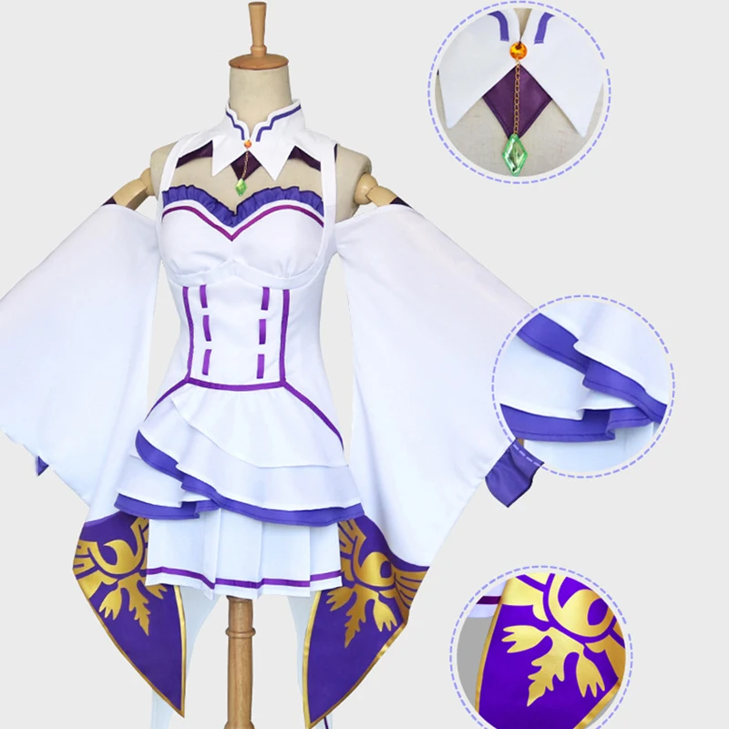 Женский костюм для косплея Re Zero kara Hajimeru Isekai Seikatsu Emilia| |