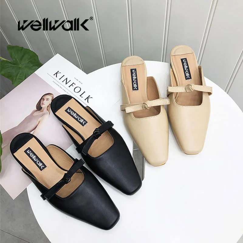 Wellwalk шлёпки с закрытыми пальцами женские сабо модная обувь весенние Шлепанцы