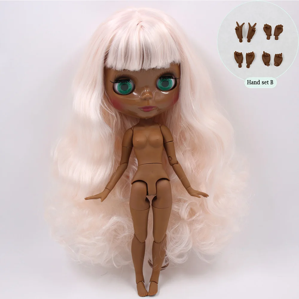 A doll with hand B ICY Nude Blyth изготовленная на заказ кукла № BL2352/136 бледно-розовые волосы 1/6 bjd, pullip, licca, jerryberry - Цвет: A doll with hand B