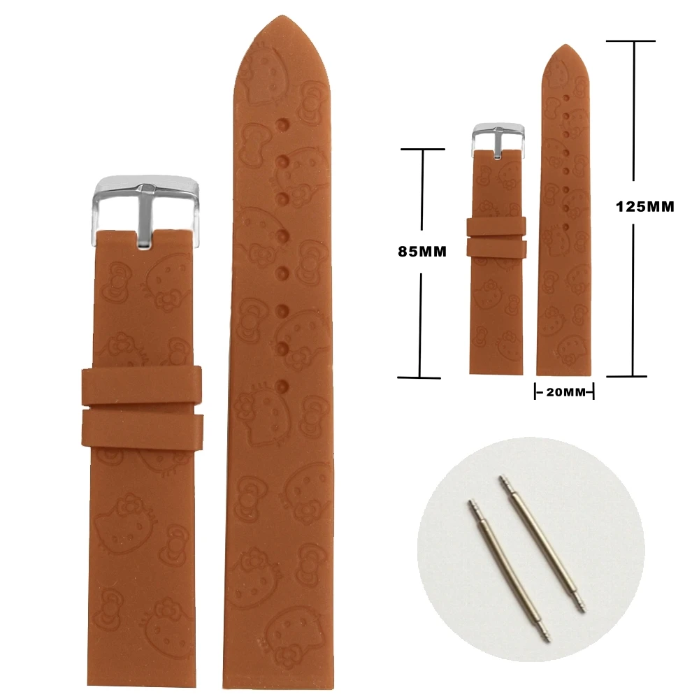 20 мм коричневый цвет Hello Cat мультфильм силиконовые желе резиновые женские Девушки