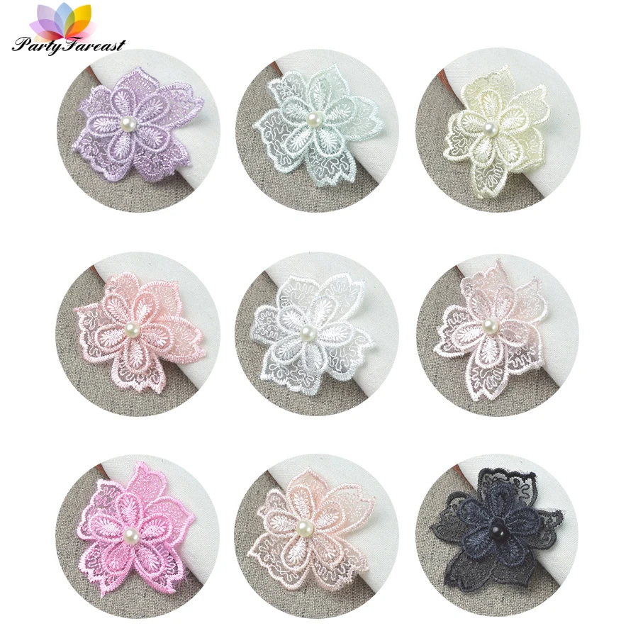 PF цветок жемчужные заплатки DIY вышивка патч для одежды юбка платье ручной работы