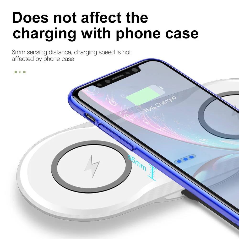 30w double qi wireless charger pad for iphone 13 12 11 xs xr x 8 airpods pro samsung s21 s20 15w dual fast charging dock station free global shipping