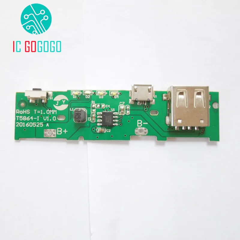 5 В 1A Мощность банк Зарядное устройство модуль зарядки плате Step Up Повышение для