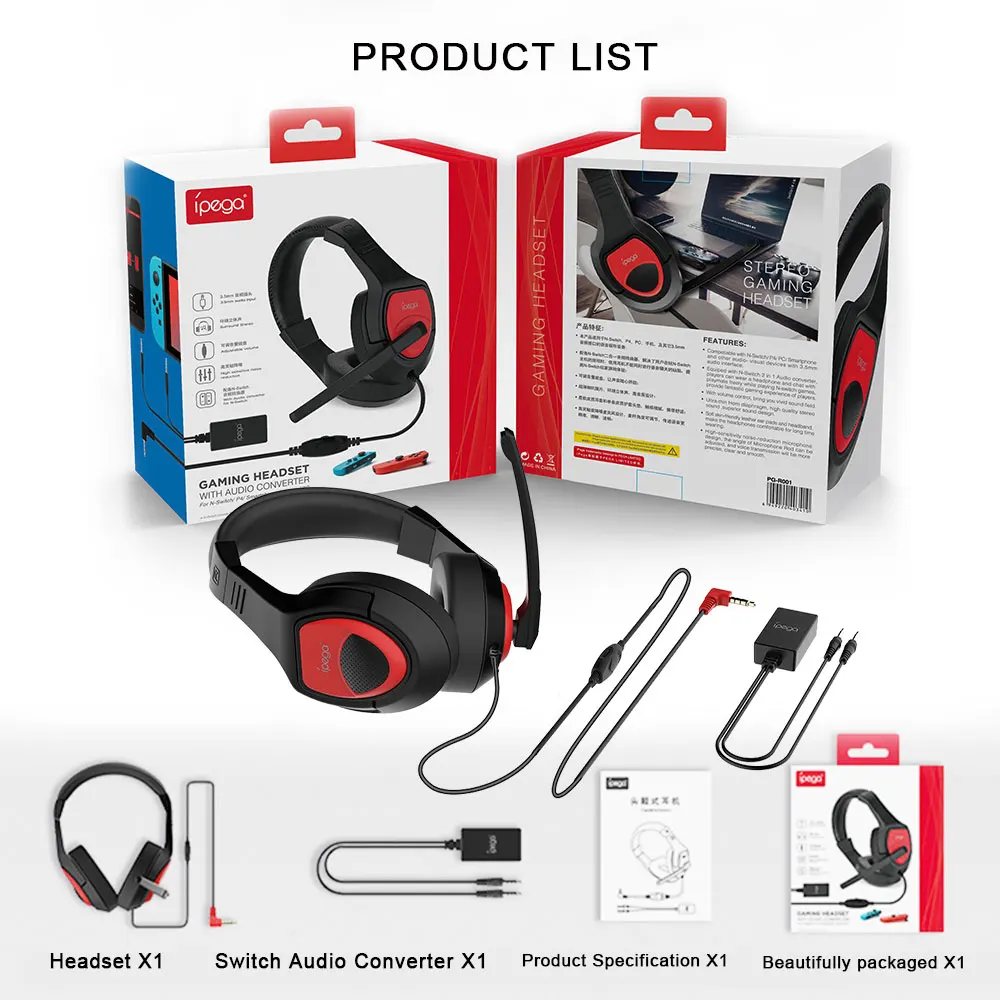 Игровые наушники IPega Hi-Fi стереонаушники Музыкальная гарнитура микрофон для PS4