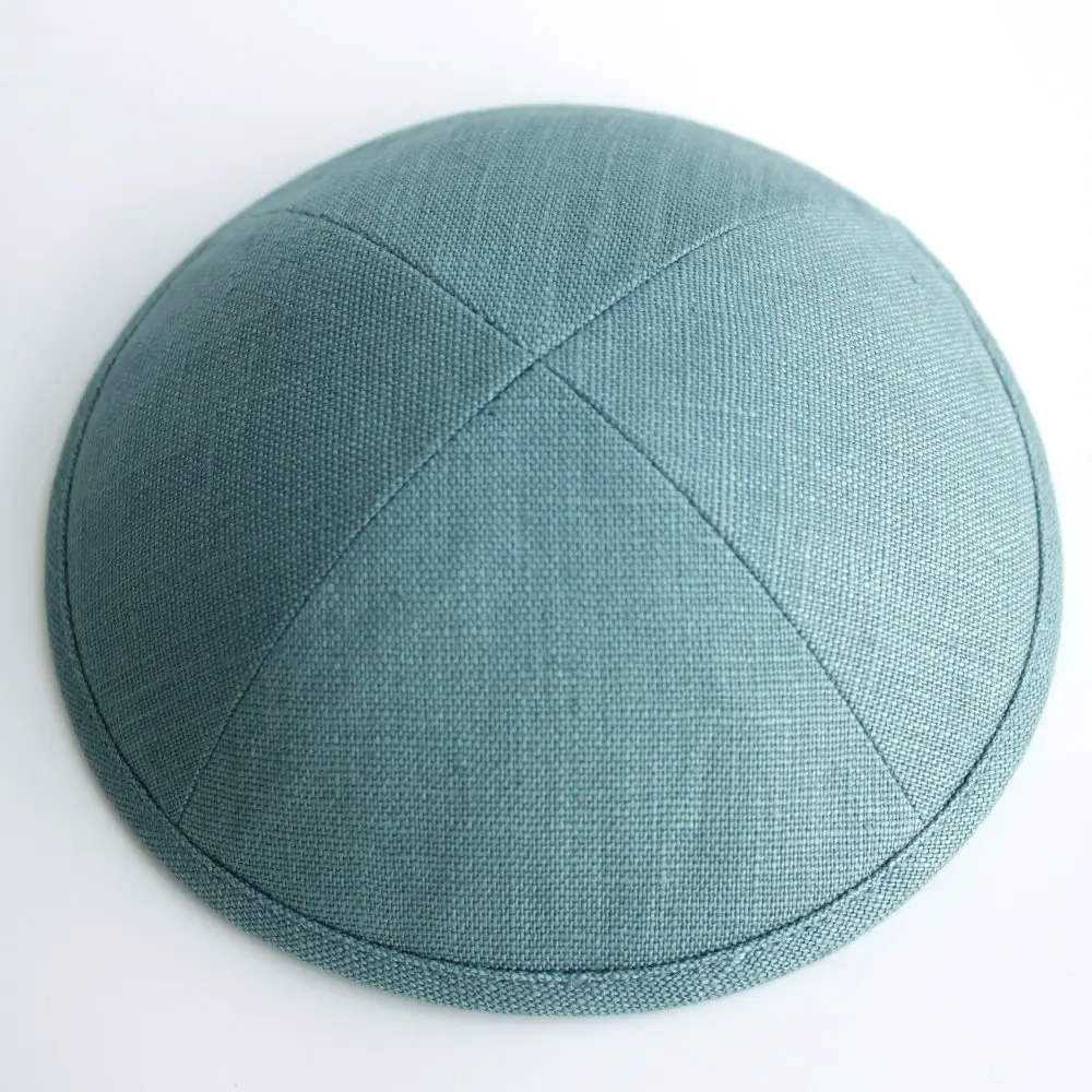 Cadet синий льняной kippot еврейский Yarmulke Kippah Kippot 19 см колпачки черепа для события |
