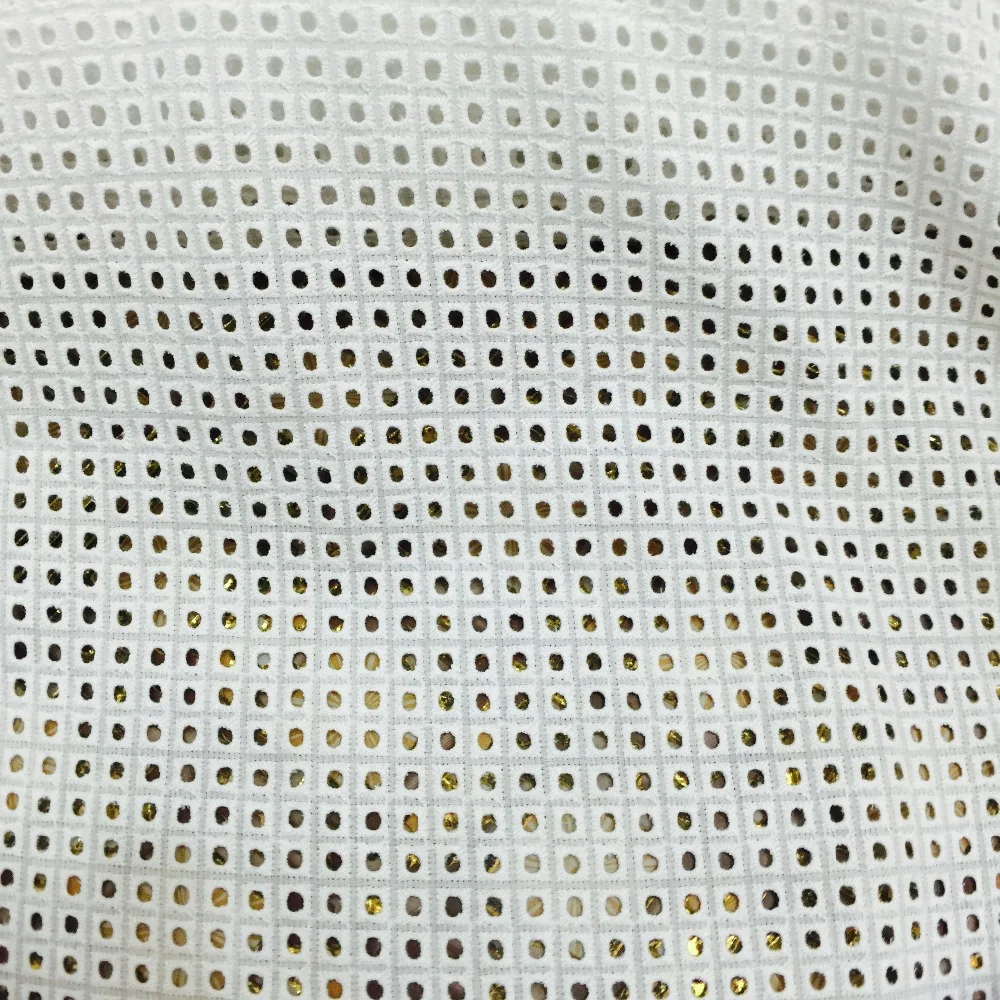 (1 ярд) 100% хлопок Квадратная Белая Кружевная вышивка ткань для свадебной