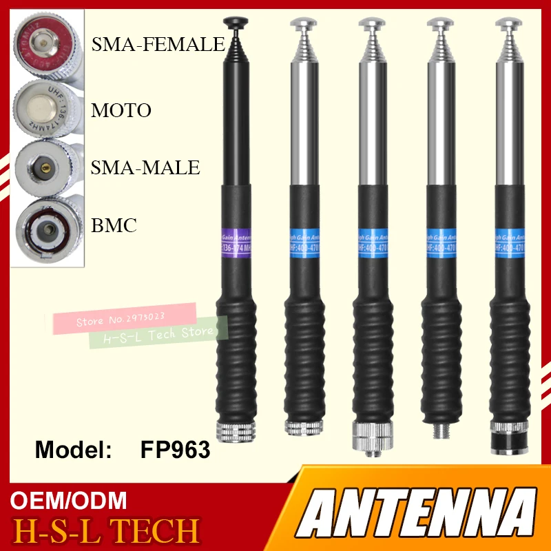 Hand Holding A Radio Walkie Talkie Antenna Telescopic VHF 136-174Mhz BNC/SMA/MOTO Connection Stainless Steel | Мобильные телефоны и