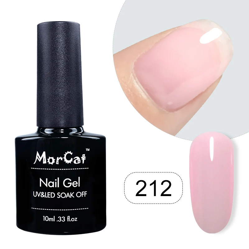 Гель лак для ногтей MorCat прозрачный белый или розовый УФ гель полупрозрачный