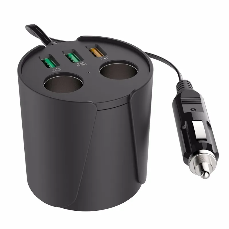 Cigarette lighter QC 3,0 USB автомобиль Зарядное устройство с 2 розетки прикуривателя 3 Порты и разъёмы Quick Charge 3,0 USB Автомобильное Зарядное устройство для смартфон Планшеты - Тип штекера: Cigarette lighter