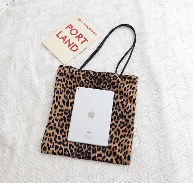 Классическая сумка с леопардовым принтом верхними ручками Женская Повседневная