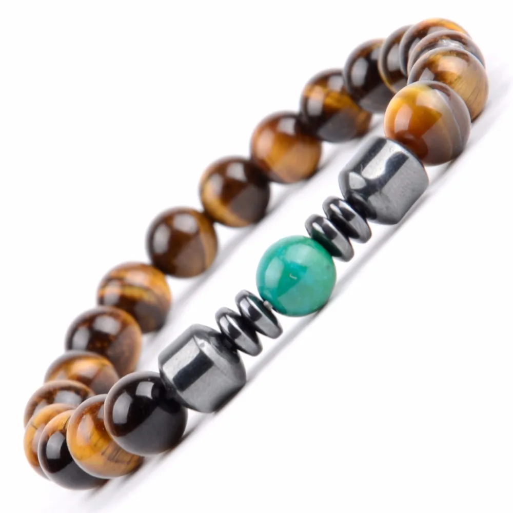 Модный мужской браслет Natrual Stone Tiger eye бусины Будда и браслеты для женщин мала-Йога