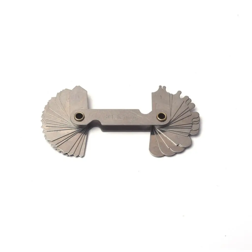 

New Arrival Stainless Steel Pitch Detection Radius Gauge R0.3-1.5 R1-7 R7.5-15 R15.5-25 R Stainless Steel Inspection Tool