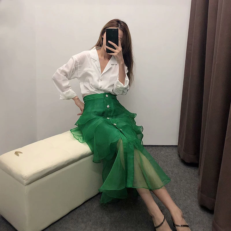 Heydress Женские Сексуальные Плиссированные сетчатые миди юбки винтажные