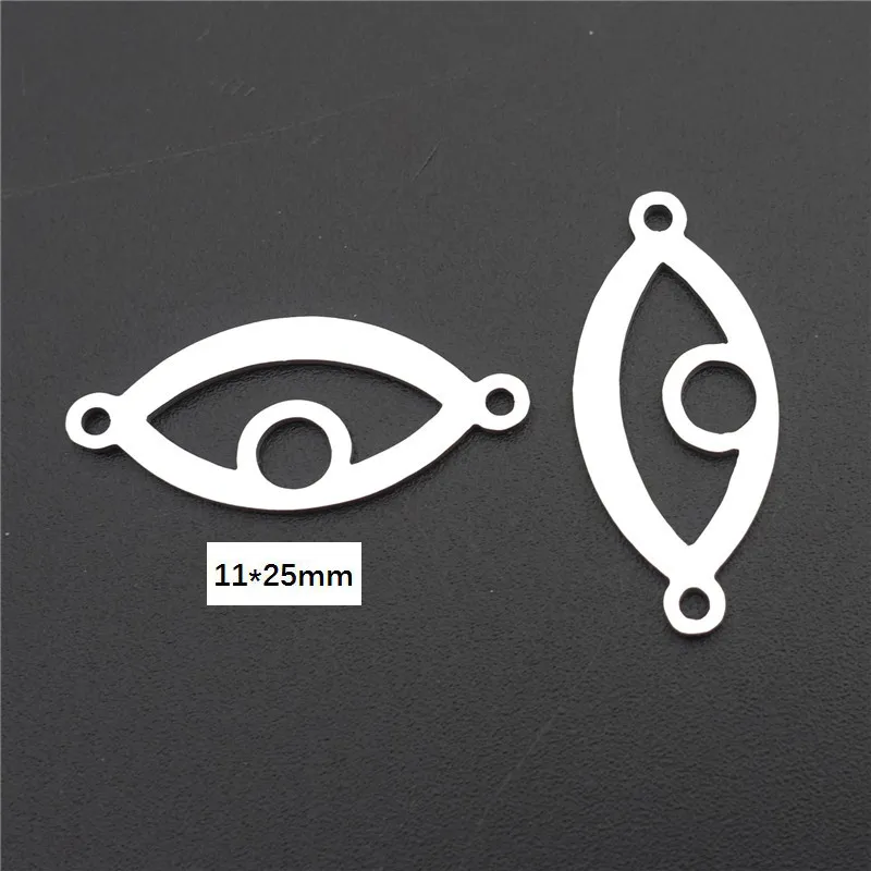 evil eye Соединитель из нержавеющей стали, тиара для любви, езды на велосипеде, череп для матери и дочери, Бог, фея, для девочек, ювелирное изделие, комплектующие, 5 шт./л - Цвет: evil eye