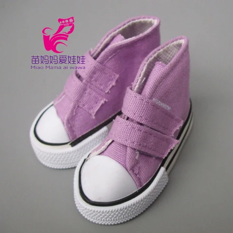 Purple B 7,5 см кукольная обувь Джинсовая парусиновая мини-игрушка обувь 1/4 BJD для русского украшения кукла ручной работы Sneackers обувь для кукла Шэрон - Цвет: Purple B