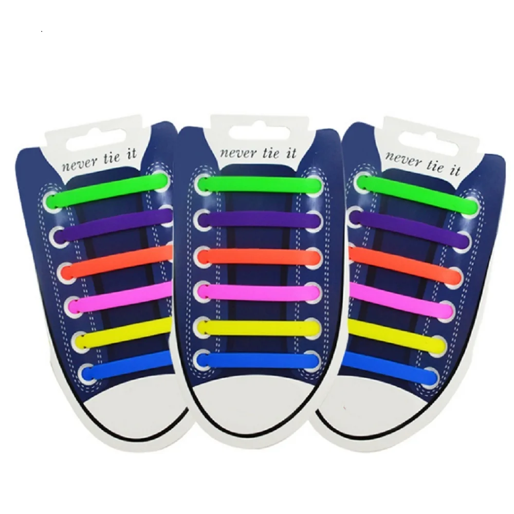 

12 шт./лот 13 видов цветов эластичные силиконовые шнурки для взрослых для мужчин и женщин, спортивная обувь для бега без галстука, кружевные кр...