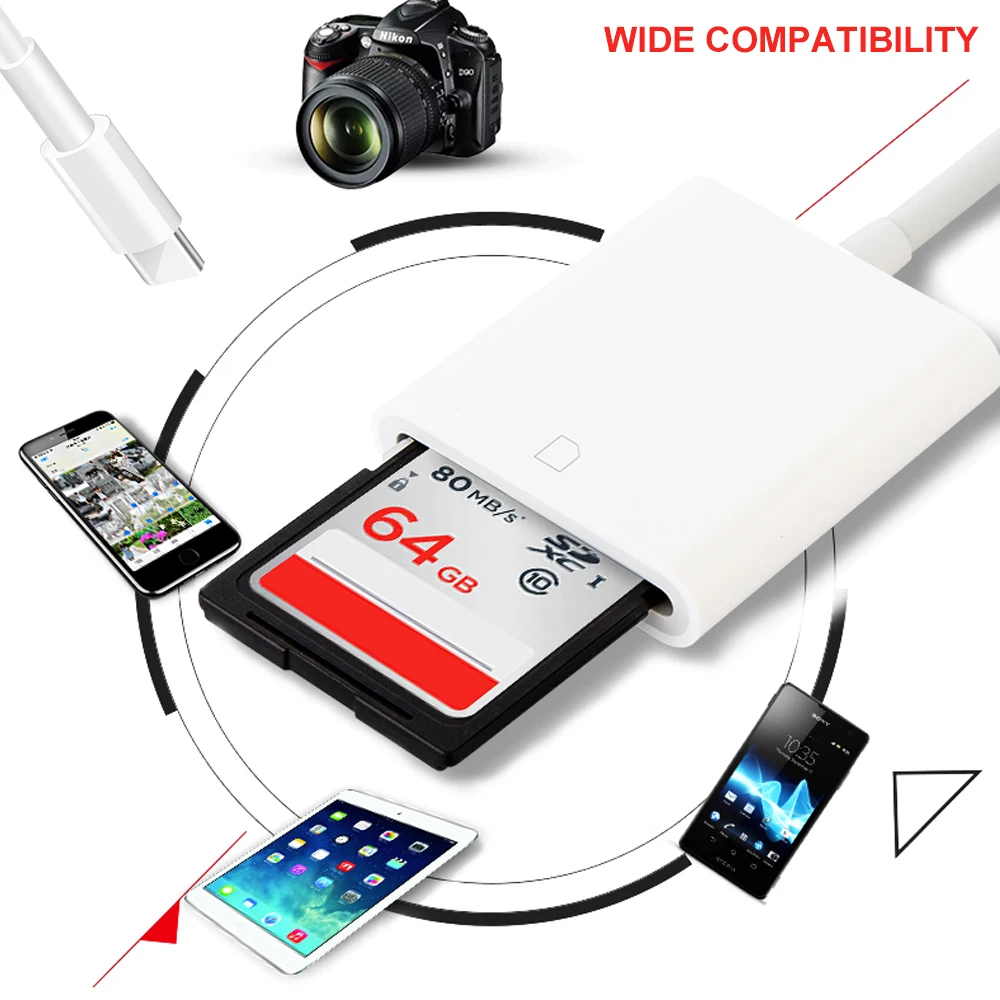 Ascromy Portable Type C To SD Card Reader Adapter For Xiaomi mi9 Huawei Samsung S10 Plus S10+ Macbook USB Adaptador Cable | Мобильные