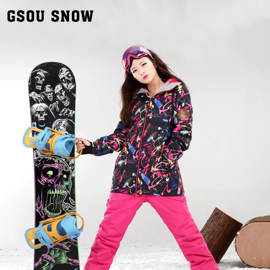 Gsou Snow single board ski suit female South Korean waterproof breathable wear resistant thermal jacket | Спорт и развлечения