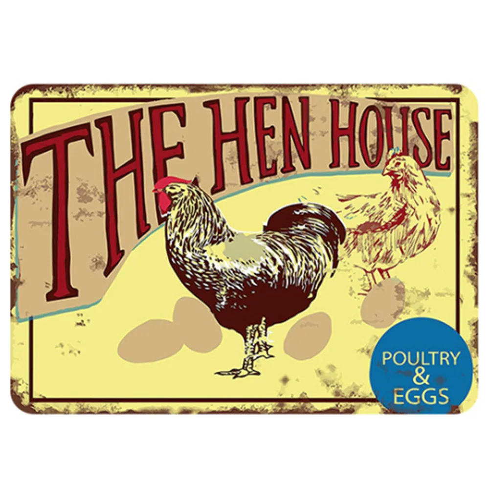 Fresh Eggs Vintage Metal Sign Decorative Plates Tin Retro Shabby Chic Wall Poster 20x30cm | Дом и сад