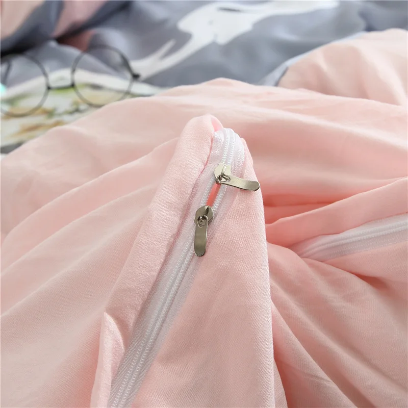 Набор постельного белья из промытого шелка удобные двухспальные простыни