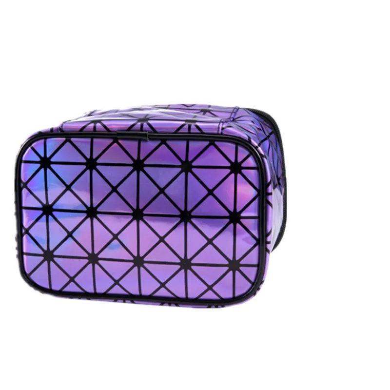 JXSLTC женские косметички в полоску с узором органайзер для макияжа складная
