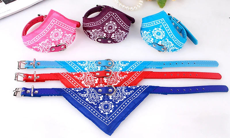 Puppy Neckerchief Adjustable Pet Dog Cat Neck Bandana Collar Scarf Accessories for Cats &amp Small Dogs Black Red Blue Pink Purple | Дом и сад