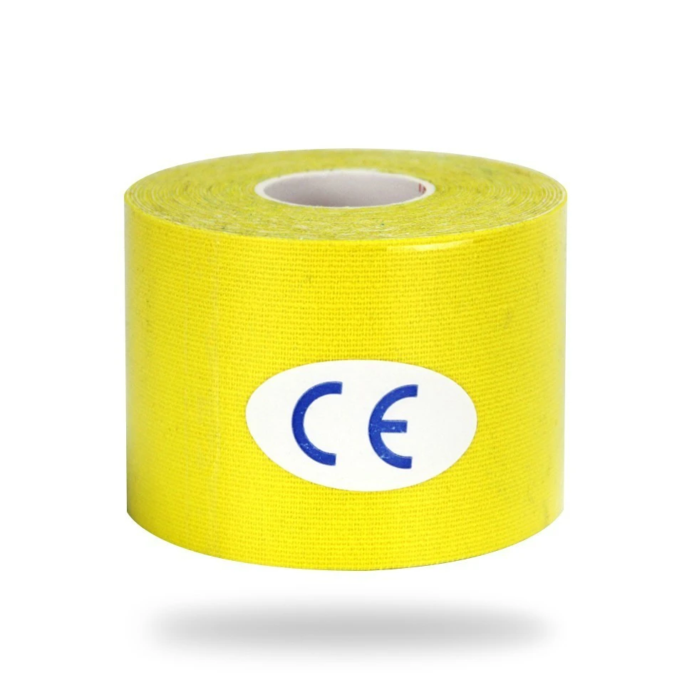 Yellow Стоящая 2 размера кинезиологическая лента Атлетическая восстанавливающая эластичная лента для облегчения боли в мышцах наколенники Поддержка для спортзала фитнес бандаж - Цвет: Yellow