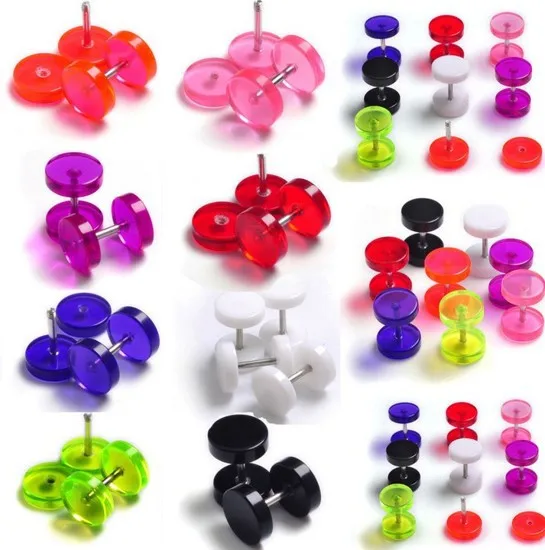 Оптовая продажа 16 шт. акриловые затычки для ушей в стиле панк иллюзия украшения