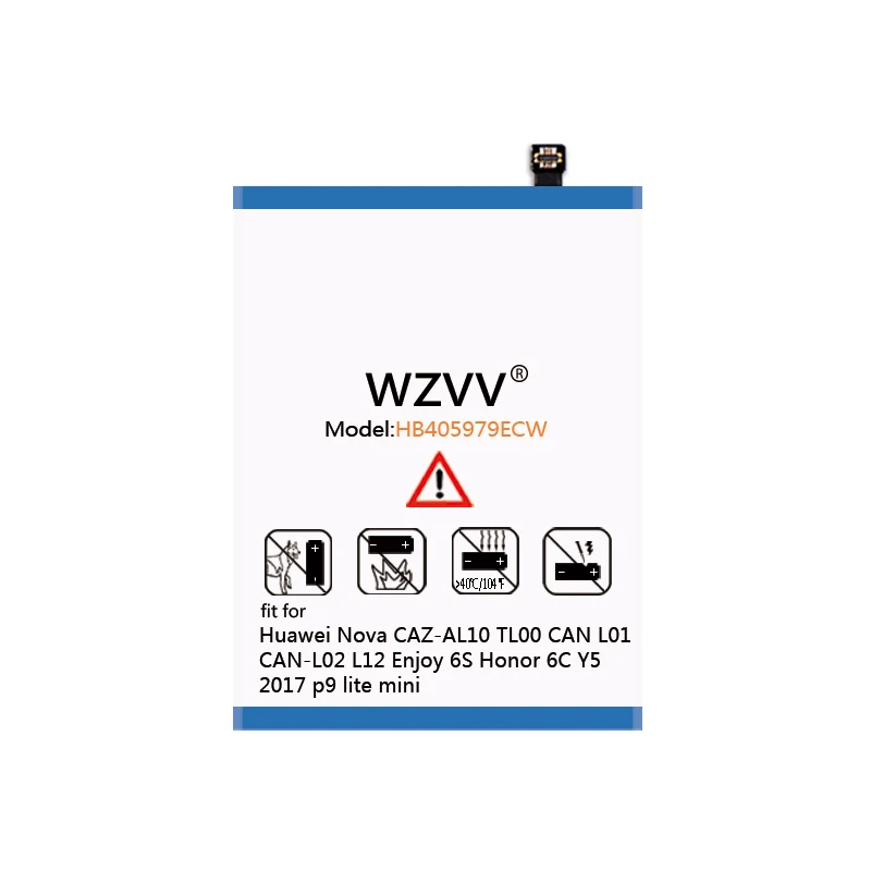 Wzvv 3800 мА/ч HB405979ECW Аккумулятор для Huawei Nova CAZ-AL10 CAZ-TL00 Enjoy 6 S Honor 6c Y6 Pro 2017 Y5 p9 lite mini |