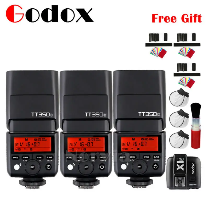 Godox thinklite tt350c TTL 2.4 г Беспроводной x1t-c передатчик Камера Вспышка Speedlite для Canon EOS 5D 6D