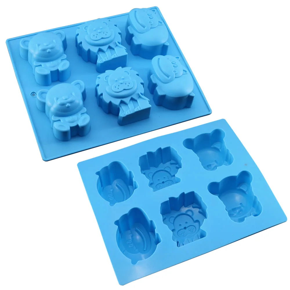 Силиконовая форма Lion Bear Hippo DIY для мыла выпечка формы помадки инструмент