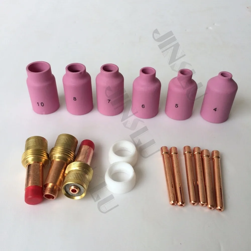 TIG сварочный фонарь WP17 18 26 Tig газовые линзы изолятор цанговый керамическое сопло 17 шт