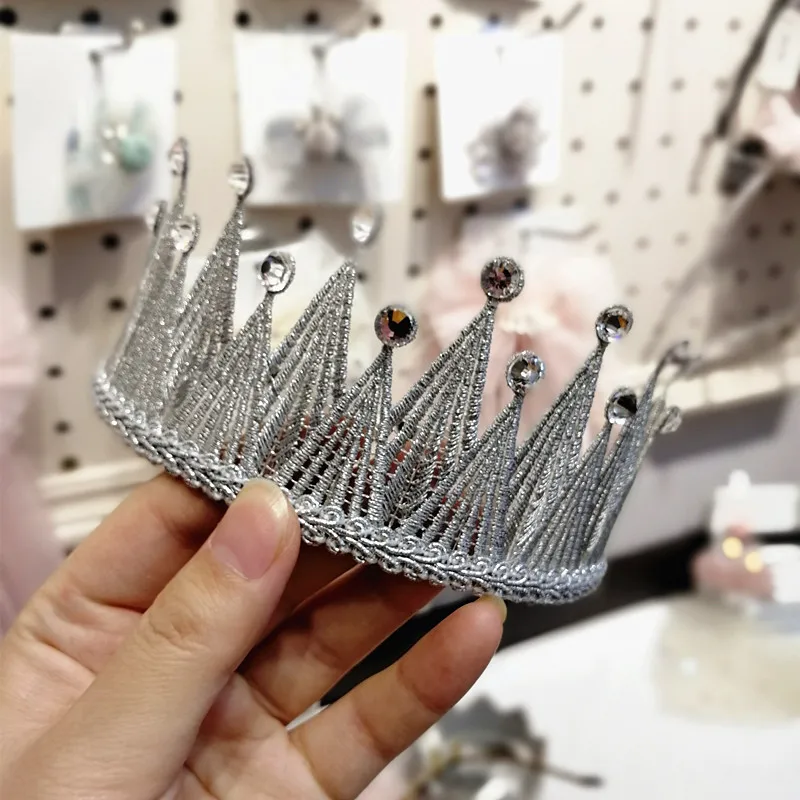 10 шт./лот Одежда высшего качества в Корейском стиле для девочек Princess Crown милые аксессуары для волос золотой кристалл оголовье Роскошные головные уборы день рождения корона